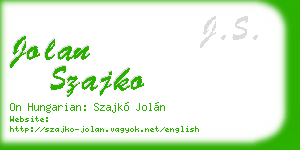 jolan szajko business card